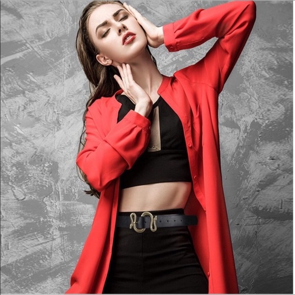 Vintage Leather Snake buckle belt - Picture 3 of 3